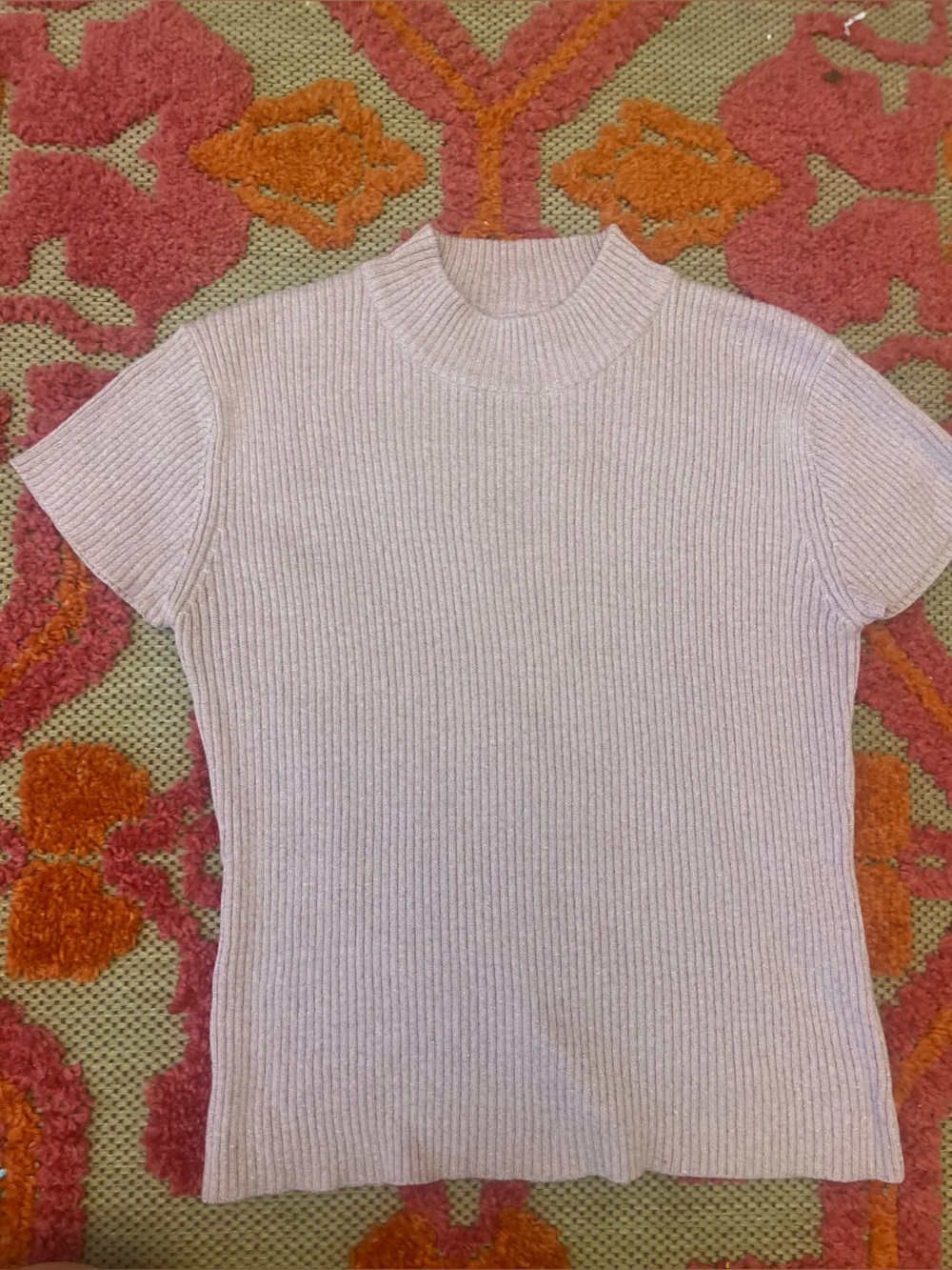 The Limited Light Pink Off-The-Shoulder Ribbed Sweater